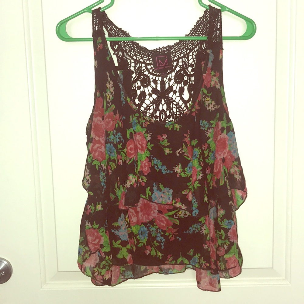 Frilled flowery tank top from Material Girl